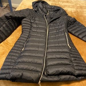 Michael Kors black mid length parka